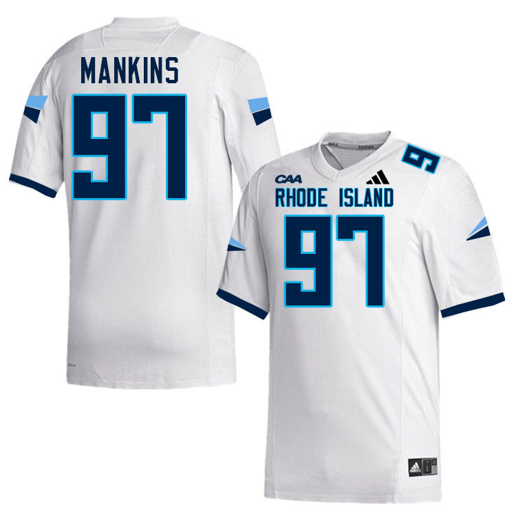 Rhode Island Rams #97 Case Mankins College Football Jerseys,Uniforms-White